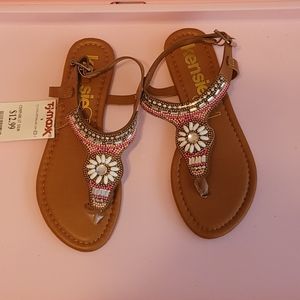 Lil girls thong sandals by Kenzie, sz. 13 w/ jewel embelishment